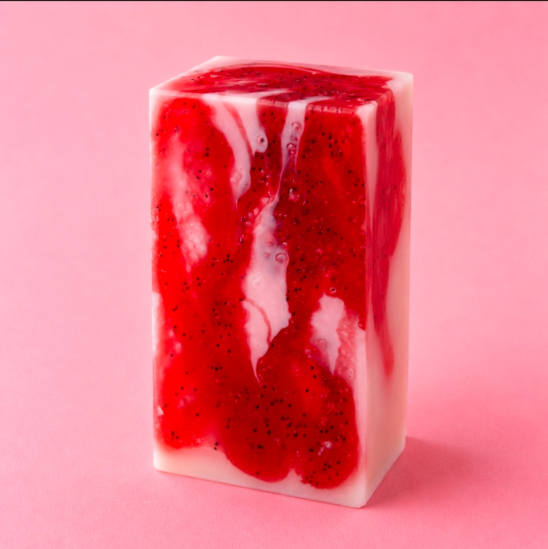 Erdbeer Rhabarber Pflanzliche Seife 130g